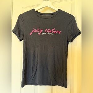 Juicy Couture Black Tee with Pink Logo